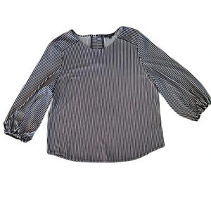 Women's ADRIANNA PAPELL Black White Striped SZ XL Extra Large Balloon Minimalist